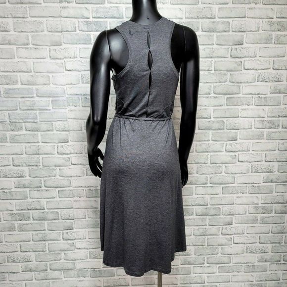 Lole Womens S Grey Tank Dress Cutout Back Tie Belt UPF50+ Moisture Wicking - Picture 6 of 10